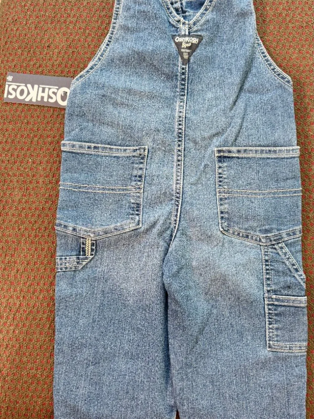 NWT OshKosh B'gosh 2T Denim Bib Overalls Medium Wash Adjustable Straps Unisex